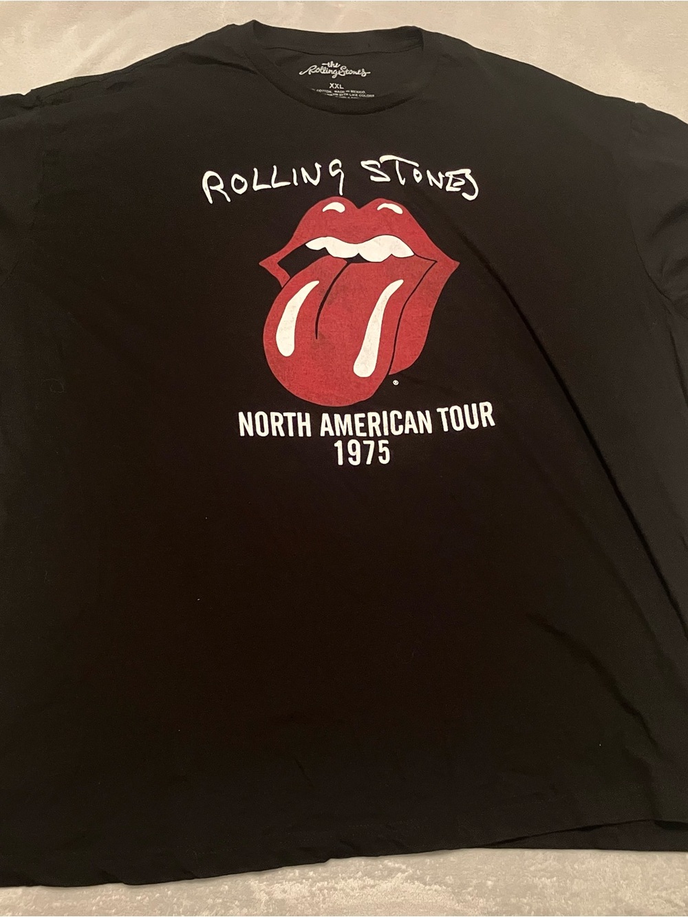 Vintage The Rolling Stones black 1975 tour tee Size XXL